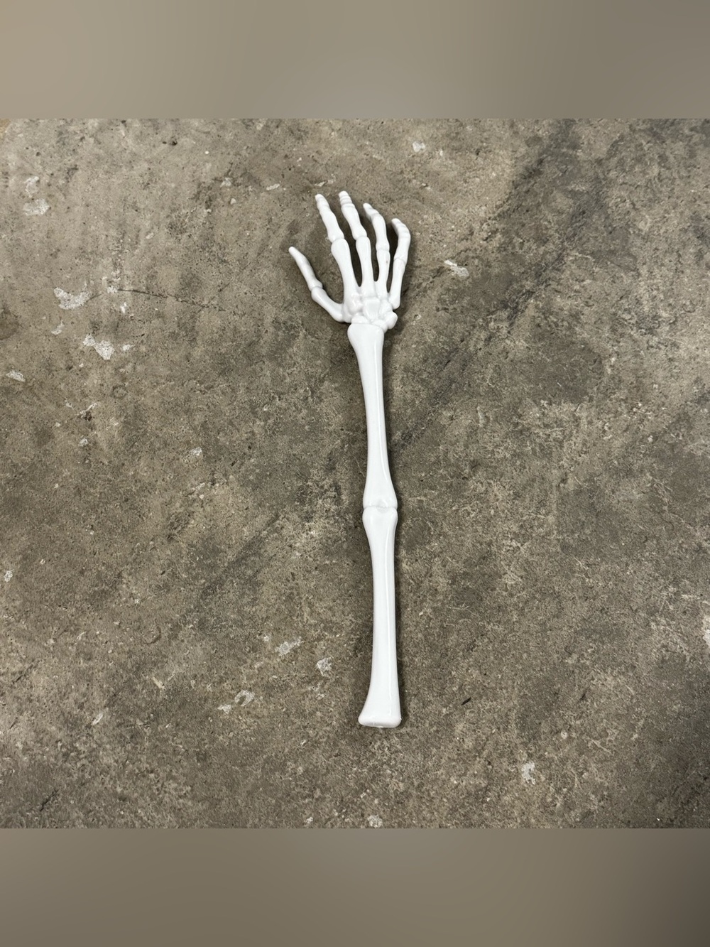 White Skeleton Hand Serving Fork